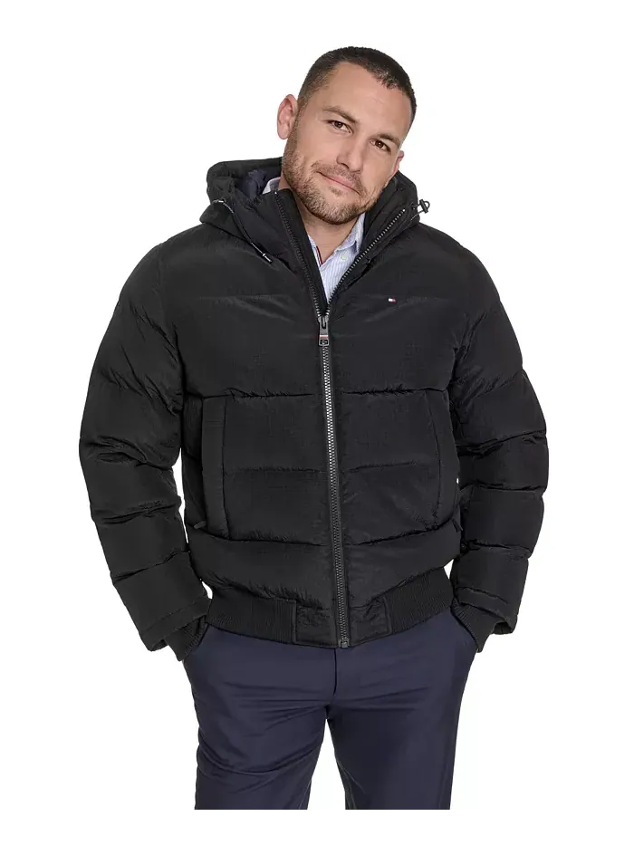 Мужская куртка с капюшоном Ribstop для снорклинга Tommy Hilfiger — изображение 1 из 7, черный