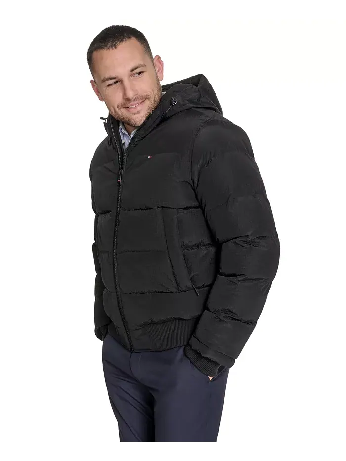 Мужская куртка с капюшоном Ribstop для снорклинга Tommy Hilfiger — изображение 3 из 7, черный
