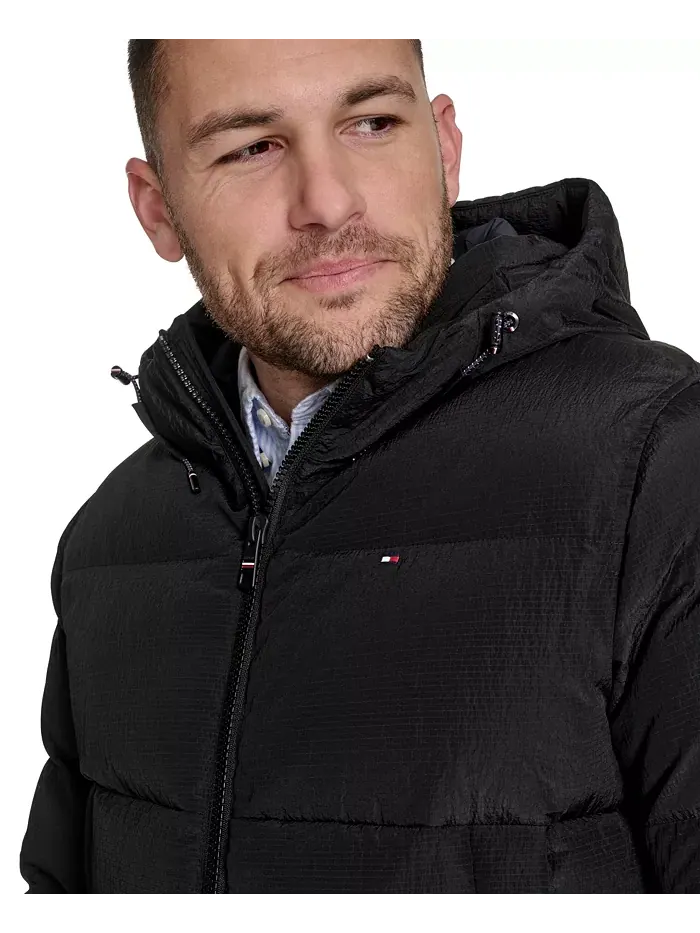 Мужская куртка с капюшоном Ribstop для снорклинга Tommy Hilfiger — изображение 4 из 7, черный