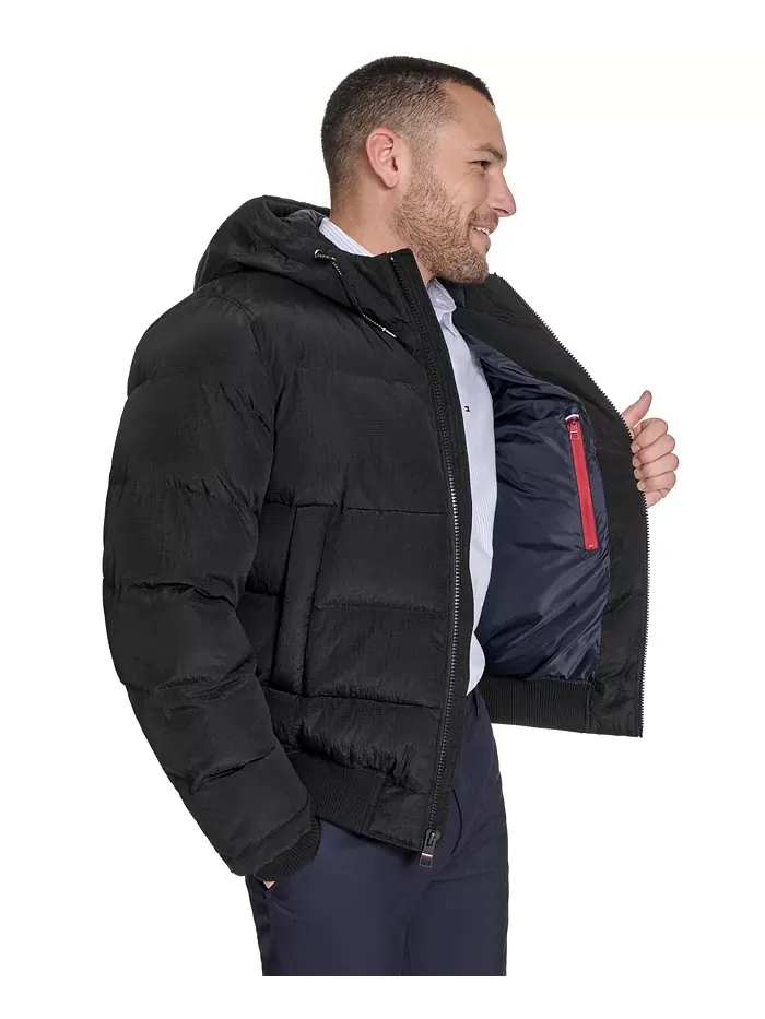 Мужская куртка с капюшоном Ribstop для снорклинга Tommy Hilfiger — изображение 5 из 7, черный