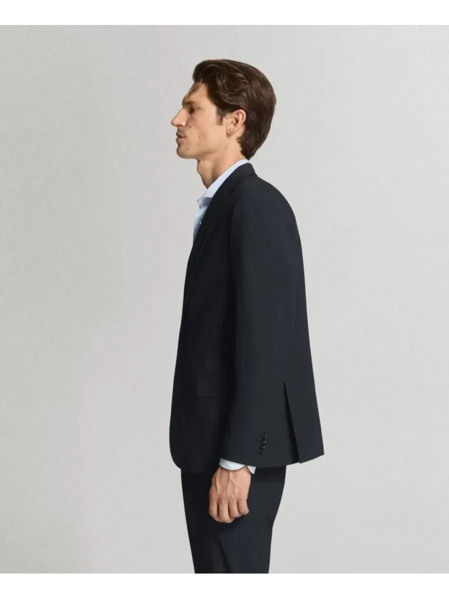 Пиджак мужской классический с лацканами, London Regular-Fit MANGO — изображение 4 из 7, темно-синий