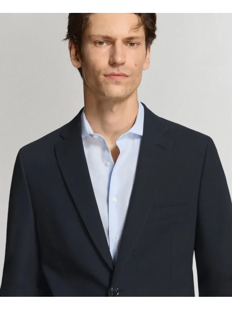 Пиджак мужской классический с лацканами, London Regular-Fit MANGO — изображение 5 из 7, темно-синий