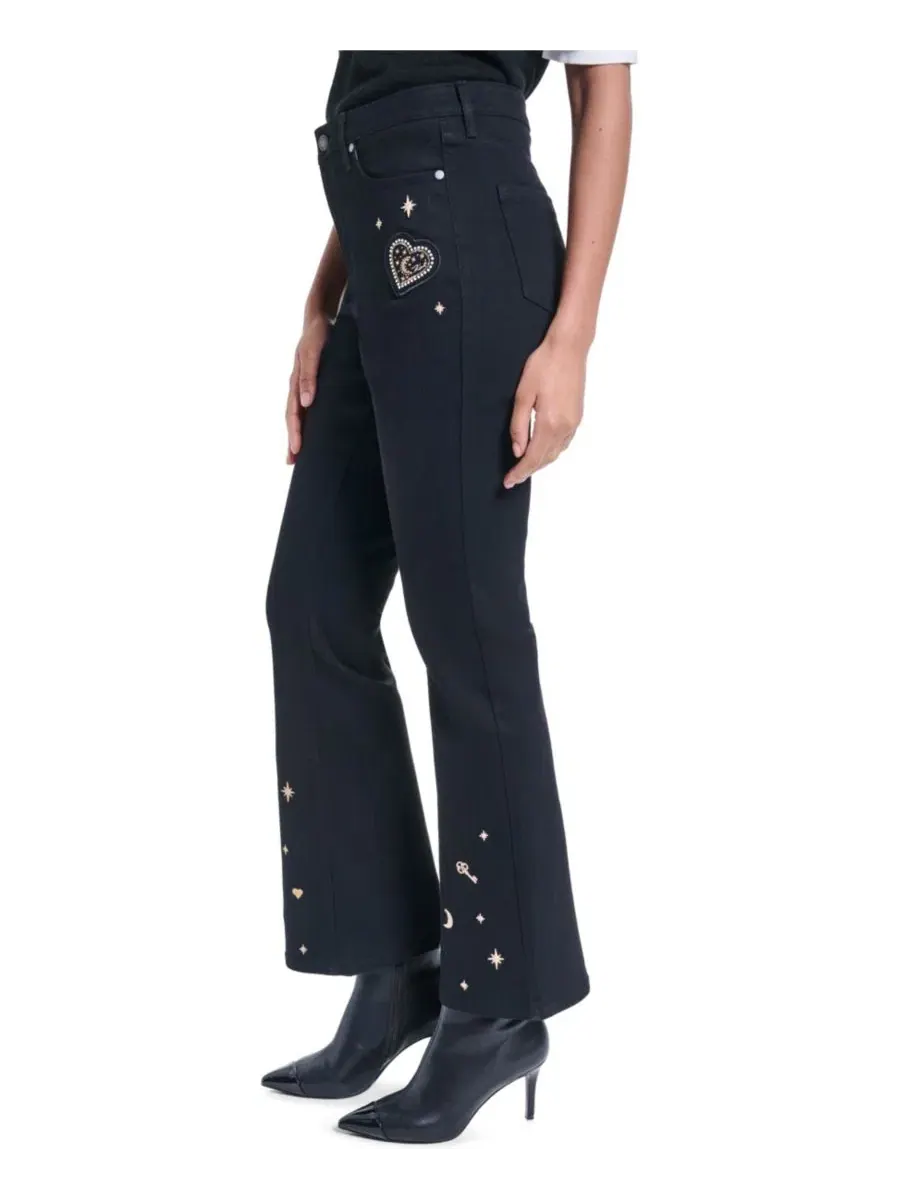 Джинсы клеш с декором Charm Detail Bootcut KARL LAGERFELD PARIS — изображение 3 из 8, черный