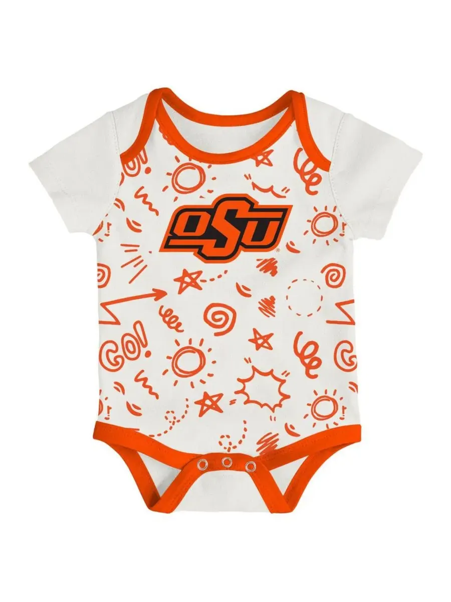 Комплект из 3 боди с коротким рукавом Oklahoma State Cowboys Outerstuff — изображение 2 из 4, оранжевый черный