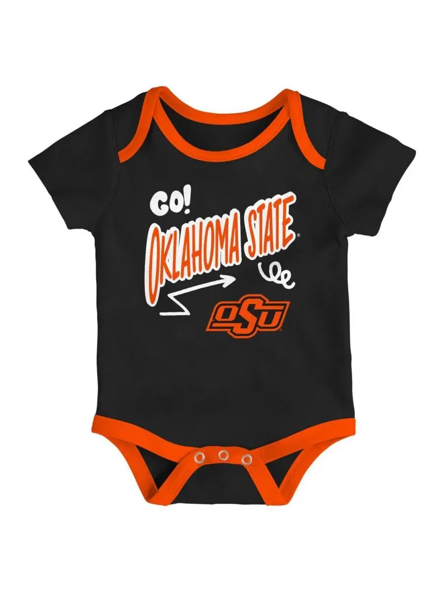 Комплект из 3 боди с коротким рукавом Oklahoma State Cowboys Outerstuff — изображение 3 из 4, оранжевый черный