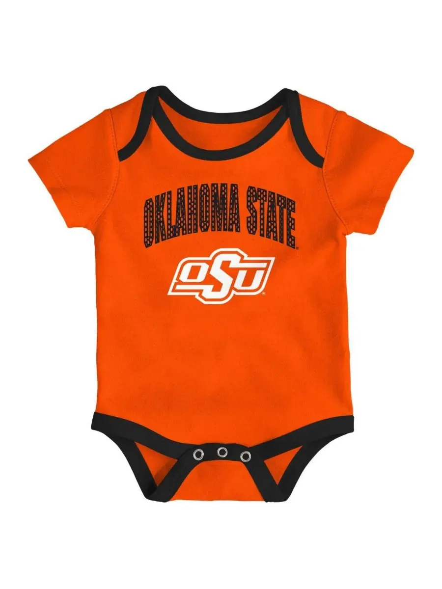 Комплект из 3 боди с коротким рукавом Oklahoma State Cowboys Outerstuff — изображение 4 из 4, оранжевый черный
