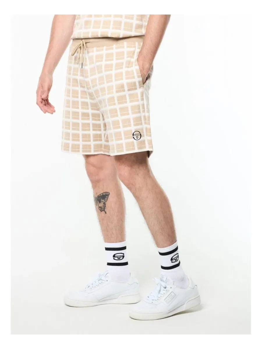 Шорты с узором в клетку Damarindo Check Sergio Tacchini — изображение 2 из 5, коричневый