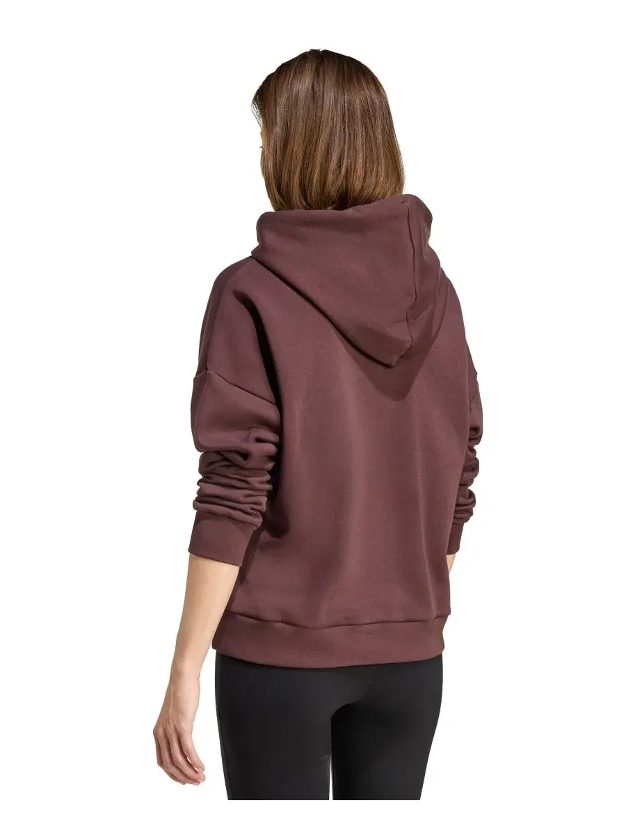 Женская толстовка с длинными рукавами и логотипом Essentials Adidas — изображение 5 из 5, коричневый/белый
