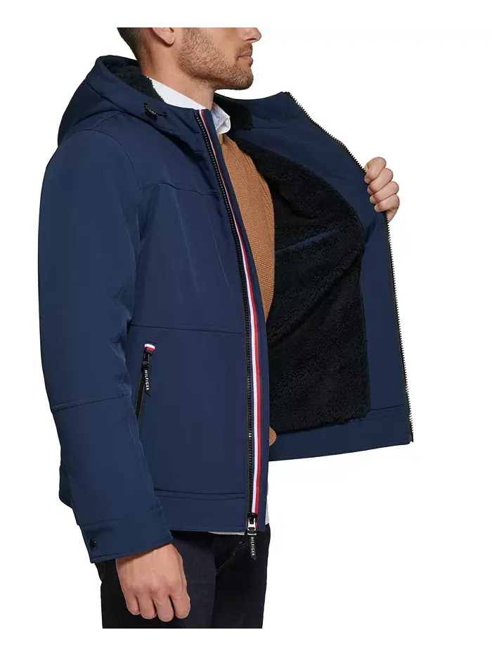 Мужская утепленная худи-куртка с подкладкой из шерпы Tommy Hilfiger — изображение 3 из 6, синий