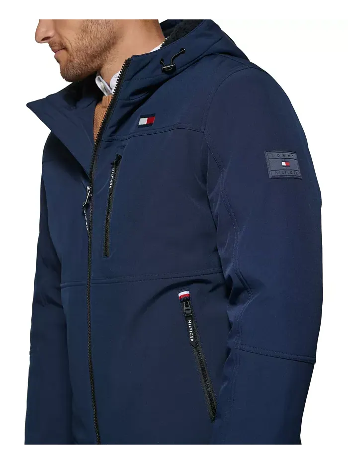 Мужская утепленная худи-куртка с подкладкой из шерпы Tommy Hilfiger — изображение 5 из 6, синий
