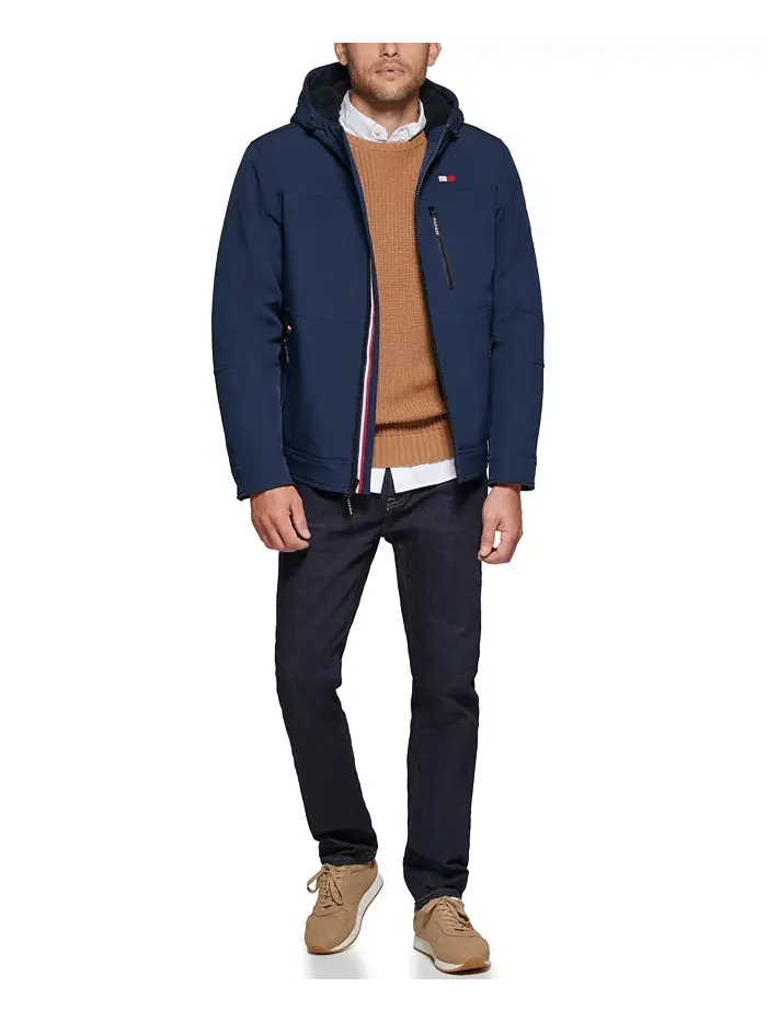 Мужская утепленная худи-куртка с подкладкой из шерпы Tommy Hilfiger — изображение 6 из 6, синий