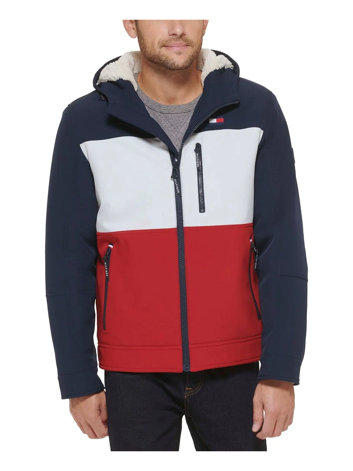 Мужская куртка softshell с капюшоном и подкладкой из шерпы Tommy Hilfiger