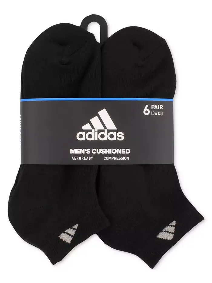 Мужские амортизирующие спортивные носки низкие (6 пар) adidas — изображение 7 из 10, серый