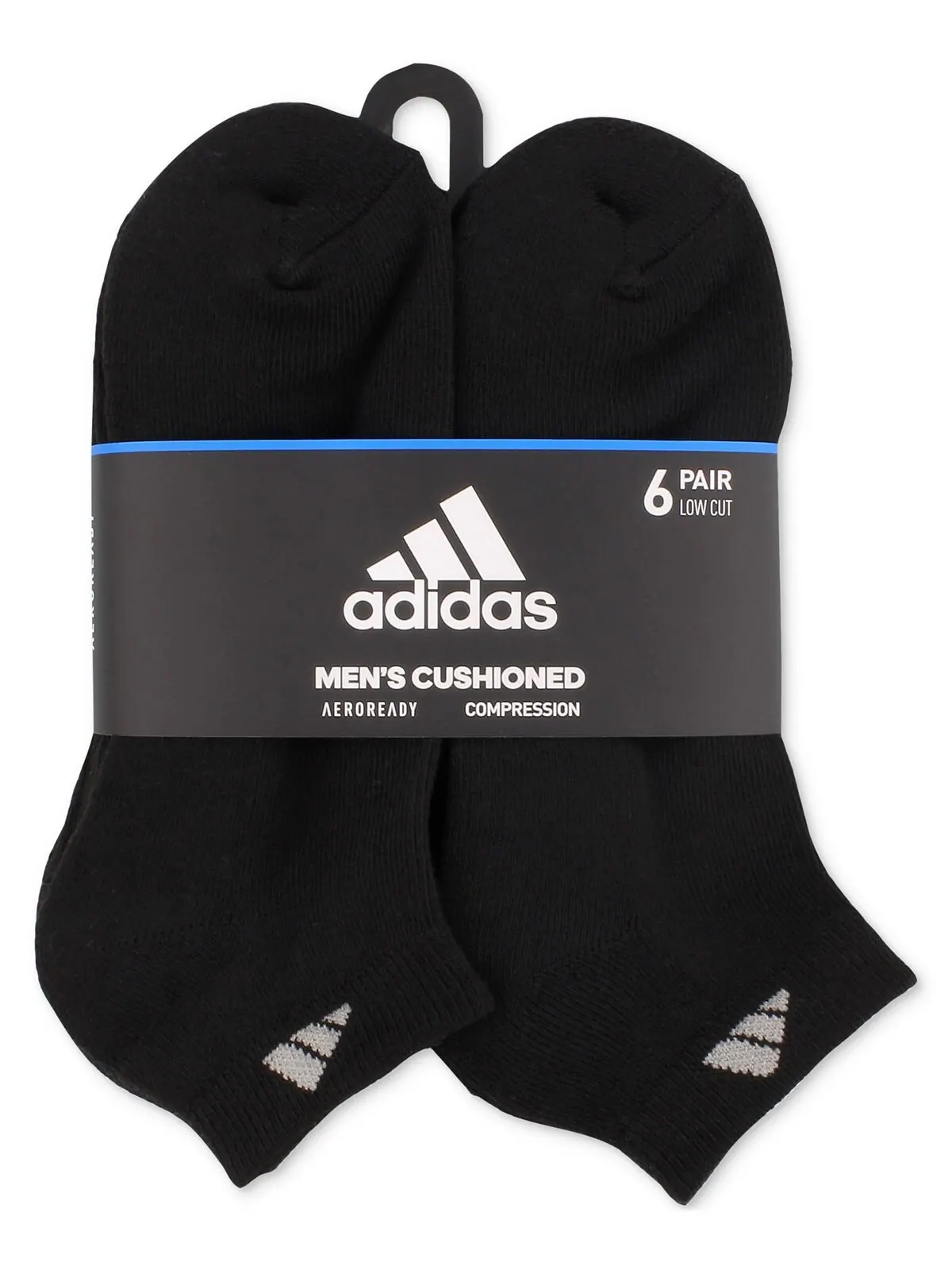 Мужские спортивные носки с мягкой подкладкой, 6 пар низких носков adidas — изображение 7 из 11, белый