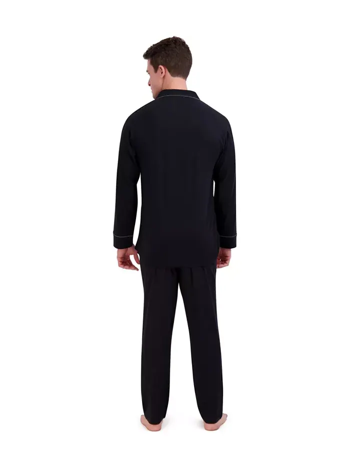 Мужская пижама из хлопка и модала, 2 предмета Hanes — изображение 2 из 4, черный