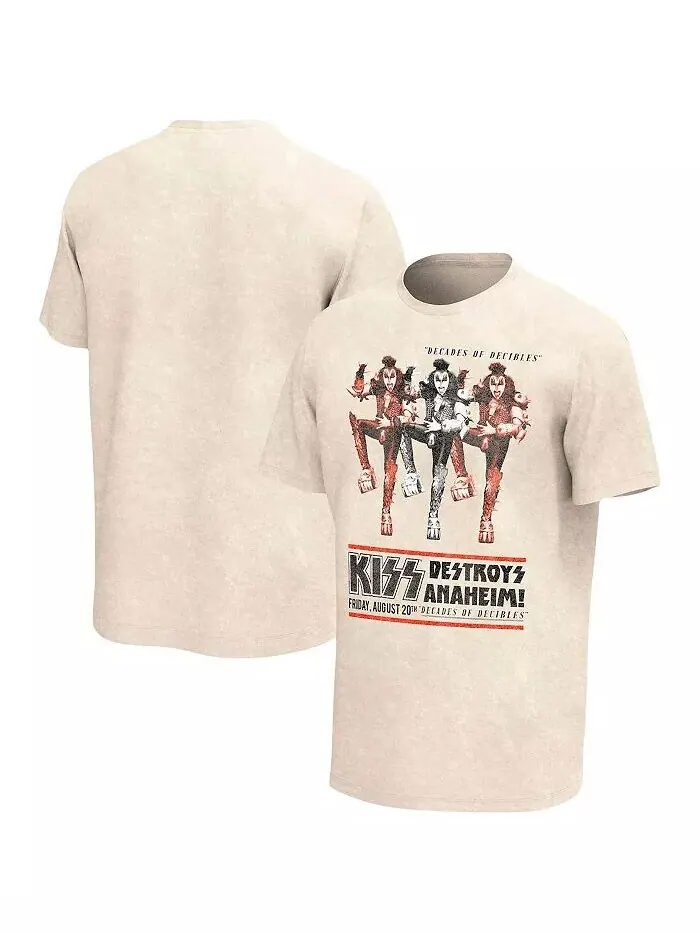 Мужская загорелая футболка KISS KISS Destroys Anaheim Washed Graphic Philcos — изображение 1 из 3