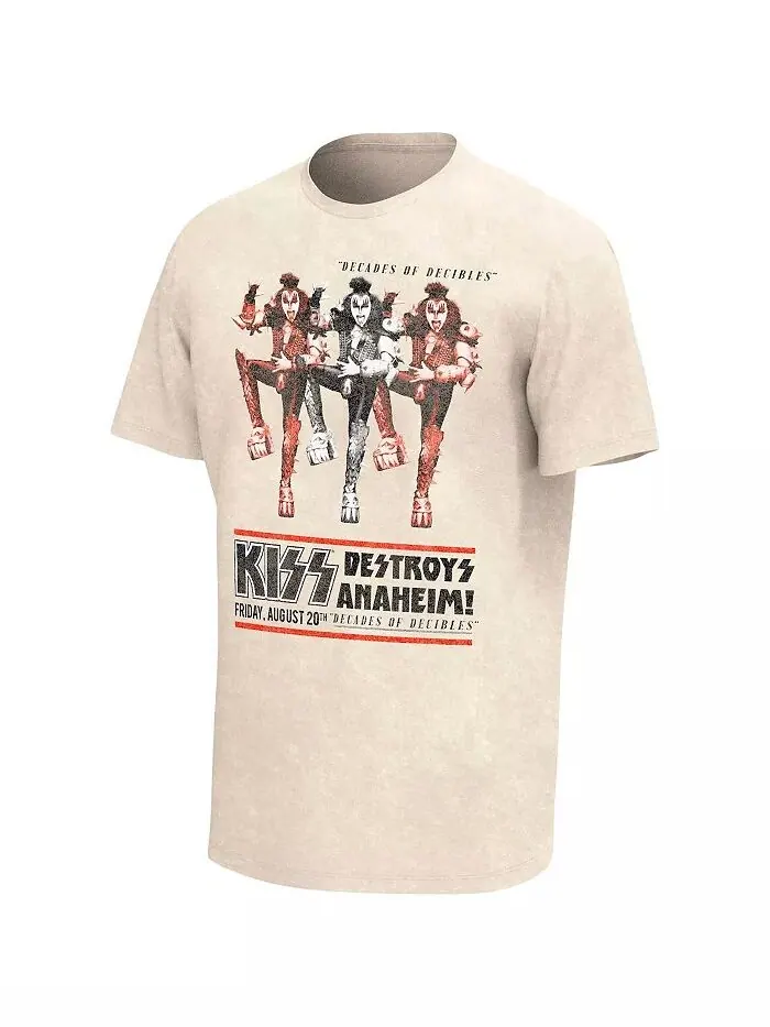 Мужская загорелая футболка KISS KISS Destroys Anaheim Washed Graphic Philcos — изображение 2 из 3