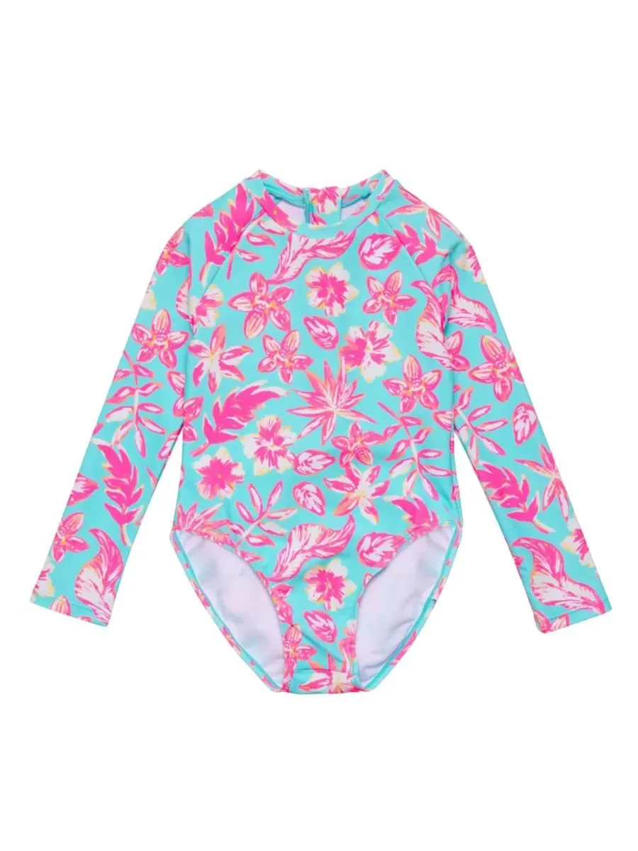Детский гидрокостюм для серфинга Big Girls Tropical Glow из переработанных материалов с длинными