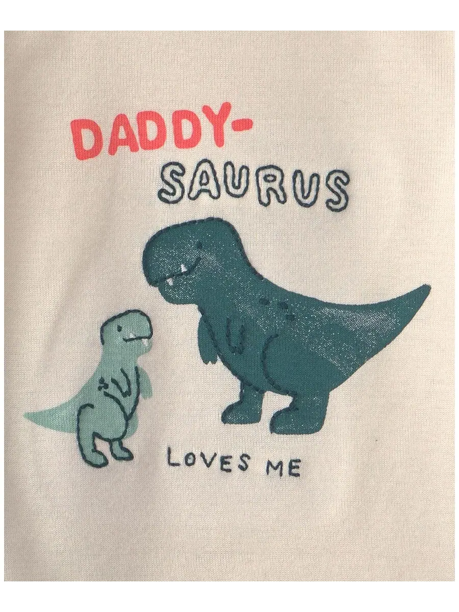 Комплект боди и штанов с принтом Daddy-Saurus Loves Me Carter's — изображение 3 из 5, зеленый/кремовый