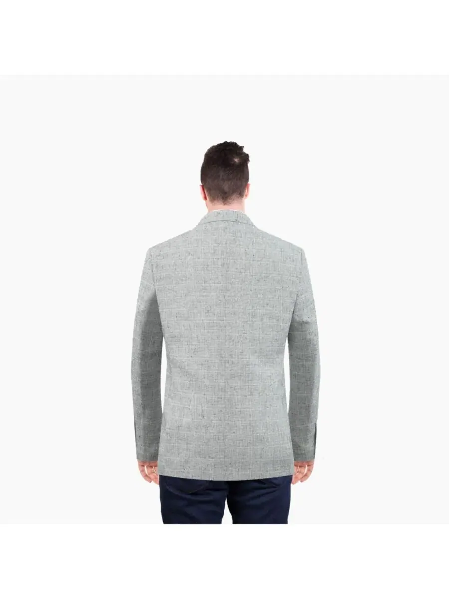 Мужской пиджак из меланжевой ткани Slim Fit Elie Balleh — изображение 2 из 5, серебряный