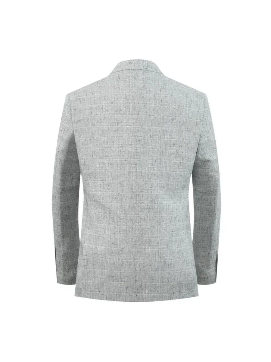 Мужской пиджак из меланжевой ткани Slim Fit Elie Balleh — изображение 4 из 5, серебряный