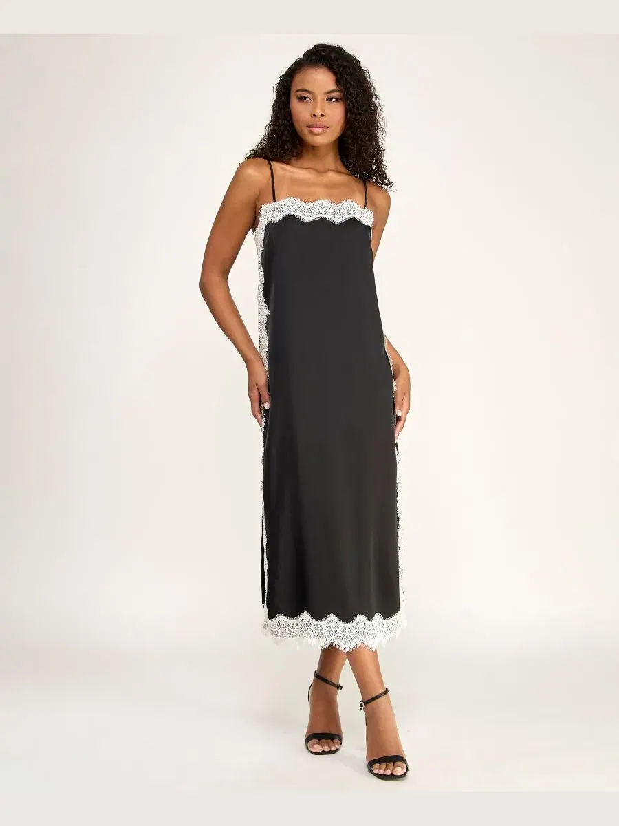 Платье-комбинация без рукавов с прямым вырезом, модель Slip Dress SENI & CADE
