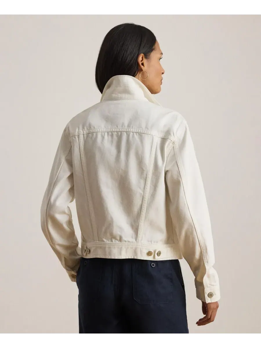 Женская джинсовая куртка-тракер Lauren Ralph Lauren — изображение 5 из 5, белый