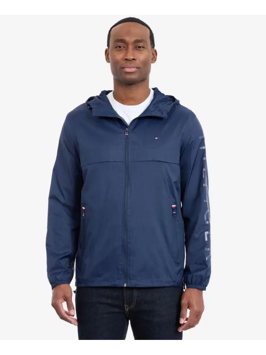 Мужская ветровка с капюшоном Tommy Hilfiger — изображение 2 из 4, темно-синий
