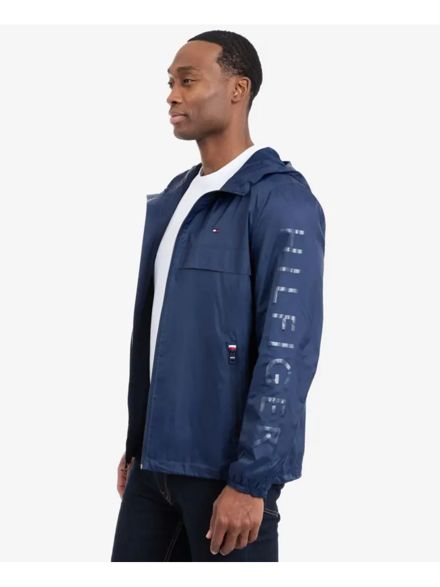 Мужская ветровка с капюшоном Tommy Hilfiger — изображение 3 из 4, темно-синий