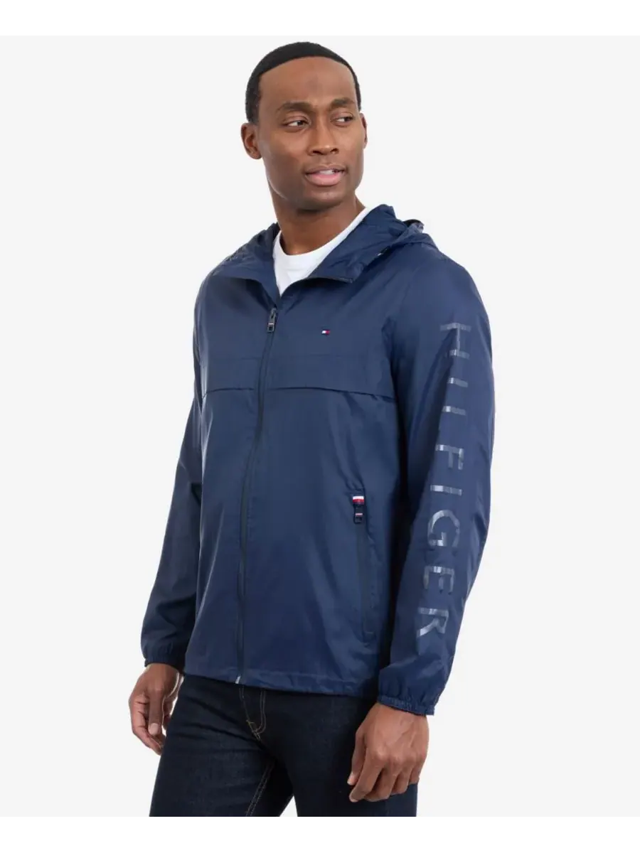 Мужская ветровка с капюшоном Tommy Hilfiger — изображение 4 из 4, темно-синий