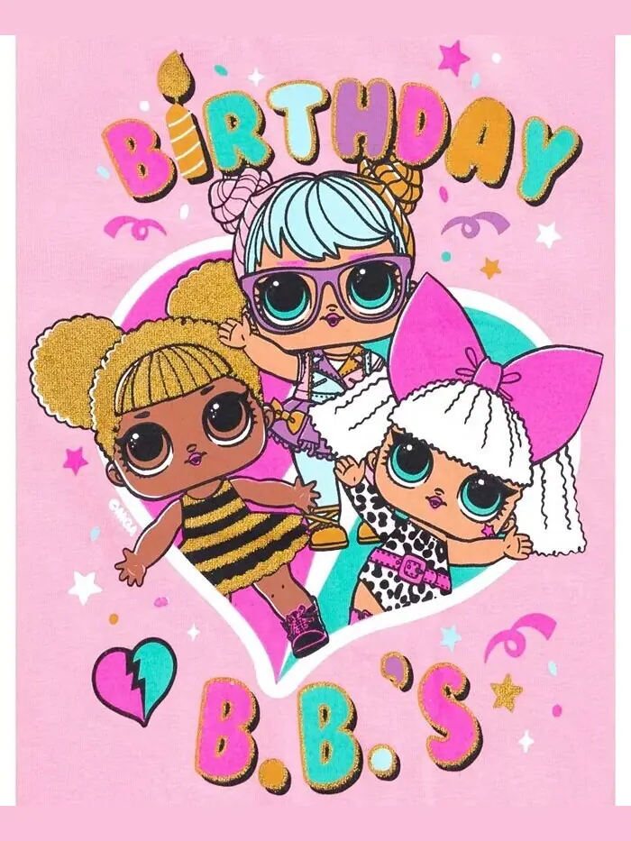 Футболка для девочек Diva Bon Bon Queen Bee Neon QT на день рождения L.O.L. Surprise! — изображение 2 из 4, розовый