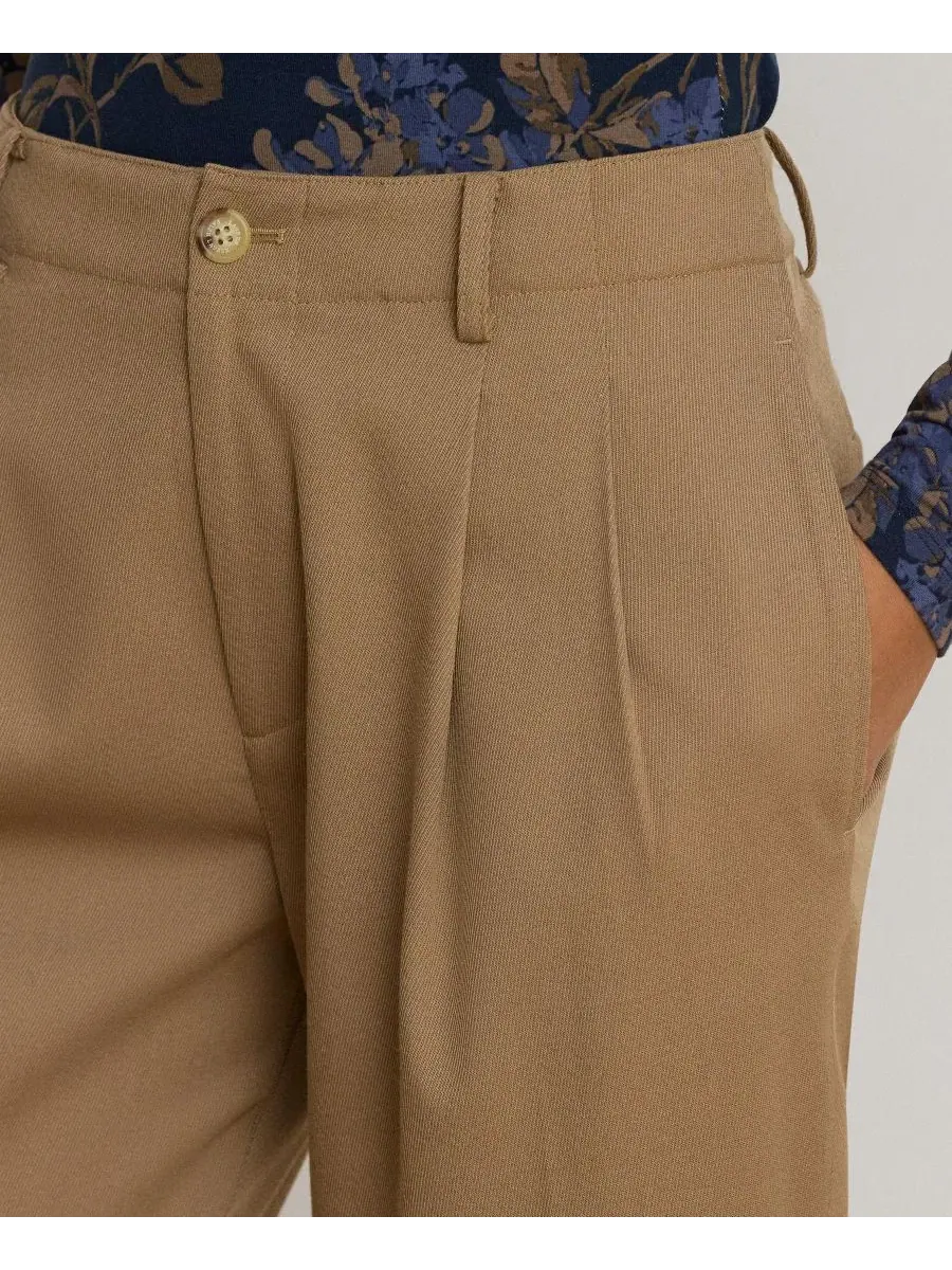 Брюки-джодпуры с высокой посадкой, с защипами, модель Women's High-Rise Pleated Bi-Stretch Twill — изображение 3 из 4