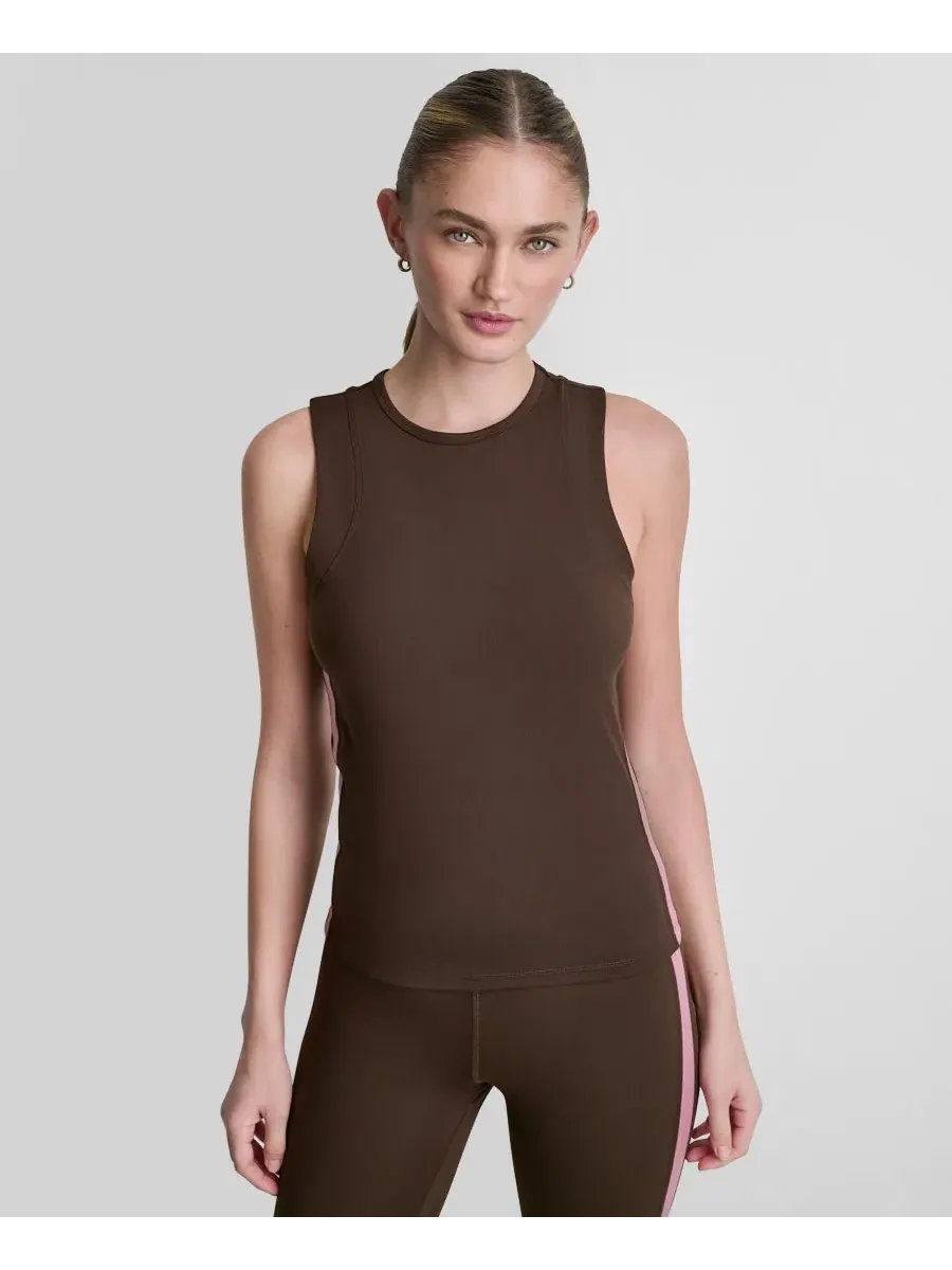 Топ без рукавов с боковыми полосами DKNY Sport — изображение 1 из 5, розовый