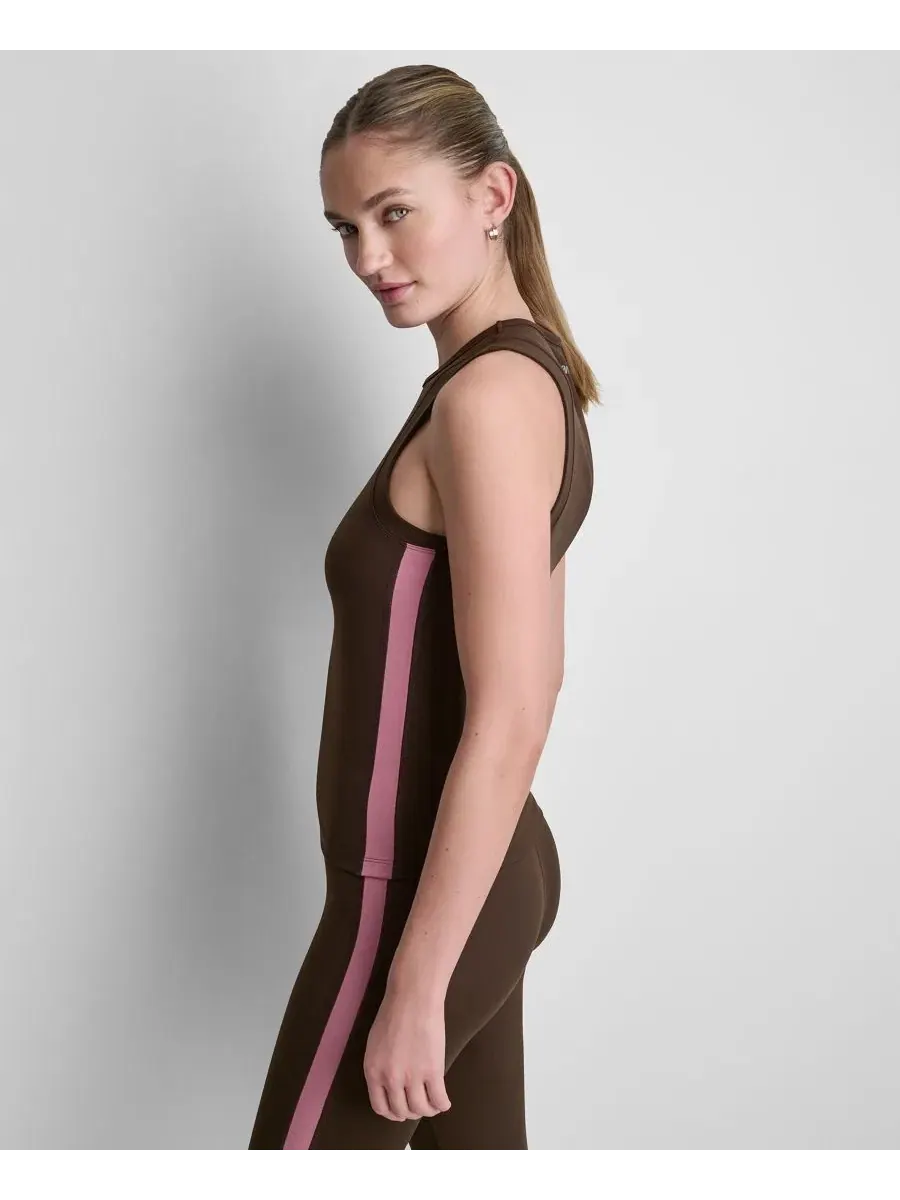 Топ без рукавов с боковыми полосами DKNY Sport — изображение 3 из 5, розовый