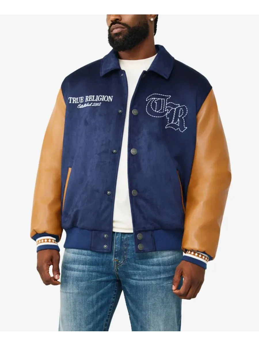 Куртка мужская из искусственной замши с принтом Serpent Bomber Jacket True Religion