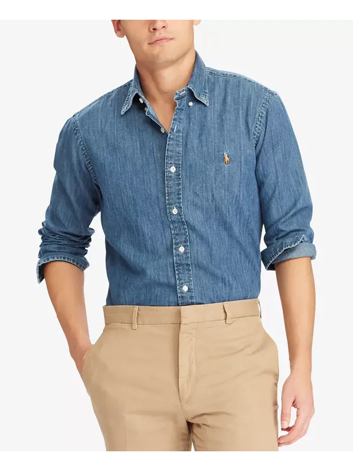 Мужская классическая джимовая рубашка Polo Ralph Lauren