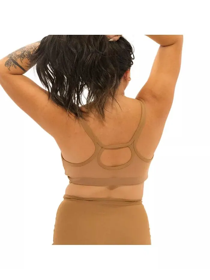 Бюстгальтер-борцовка большого размера Nude Shade Wireless Comfort Mesh Naked Rebellion — изображение 2 из 3, коричневый