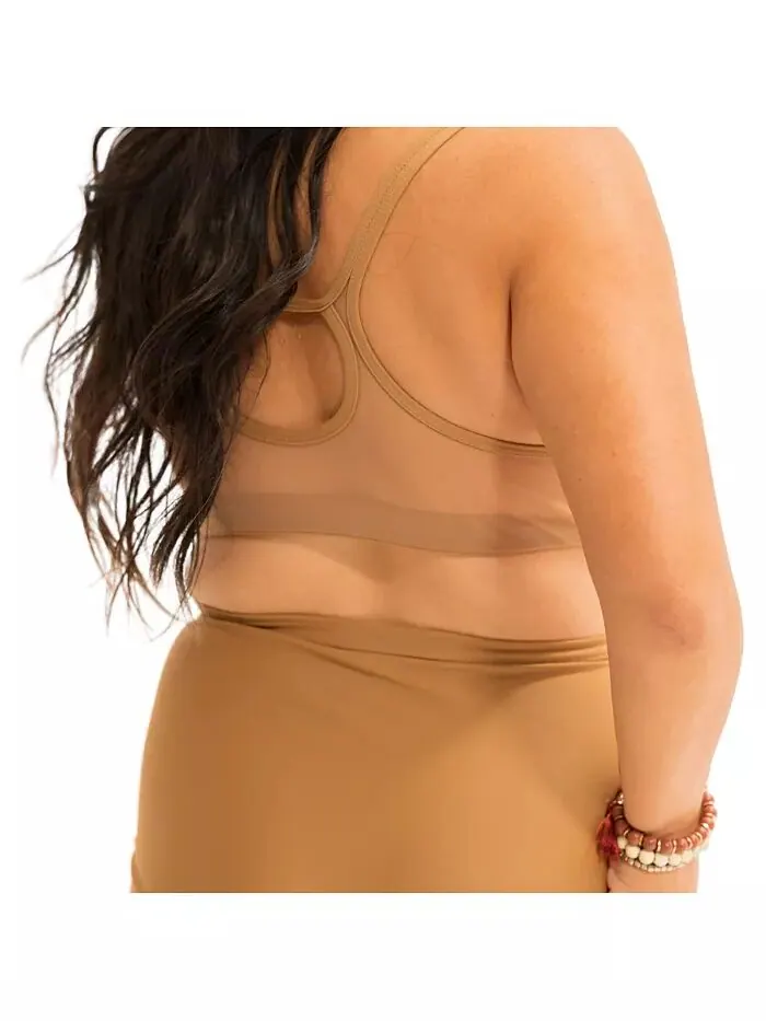Бюстгальтер-борцовка большого размера Nude Shade Wireless Comfort Mesh Naked Rebellion — изображение 3 из 3, коричневый