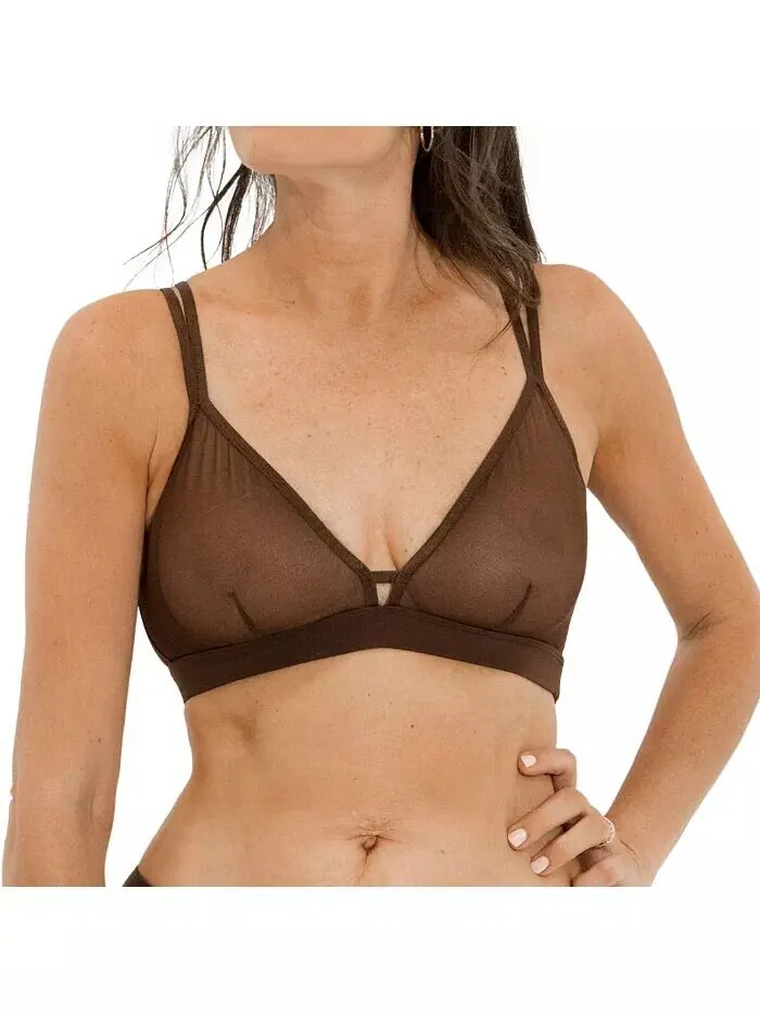 Бюстгальтер-борцовка большого размера Nude Shade Wireless Comfort Mesh Naked Rebellion — изображение 1 из 3, капучино