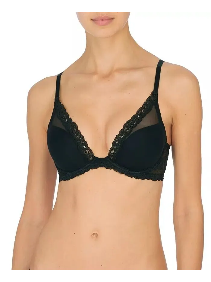 Женский бюстгальтер-футболка Feathers Luxe Plunge Natori — изображение 1 из 4, черный