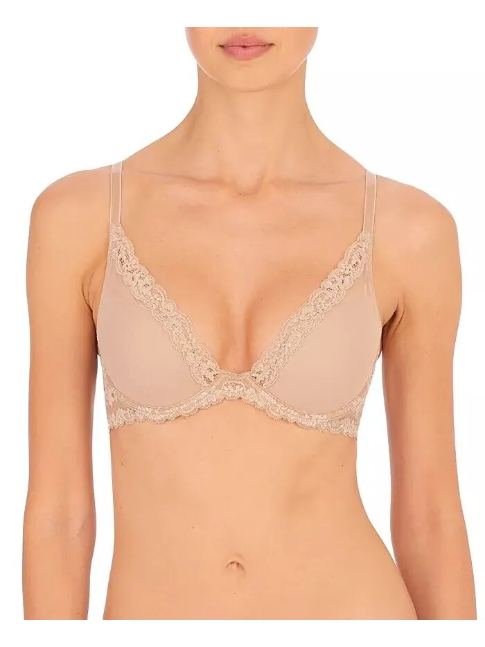 Женский бюстгальтер-футболка Feathers Luxe Plunge Natori — изображение 1 из 4, кофе