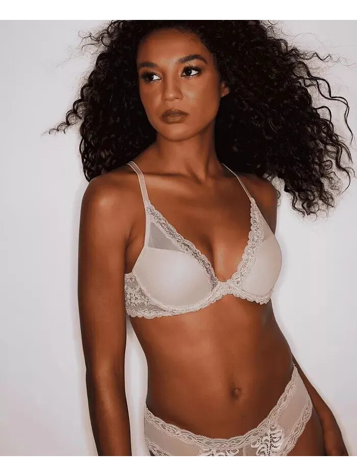 Женский бюстгальтер-футболка Feathers Luxe Plunge Natori — изображение 4 из 4, кофе