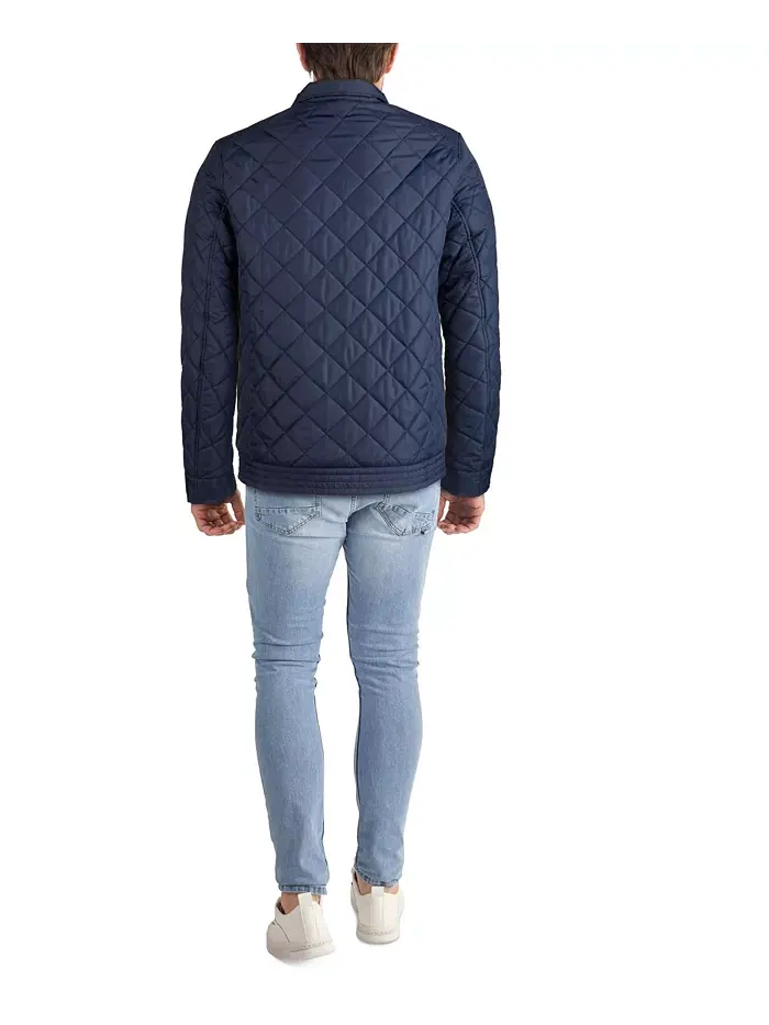 Cole Hann Мужская куртка Diamond Quilt с искусственной подкладкой Sherpa Cole Haan — изображение 2 из 2, темно-синий