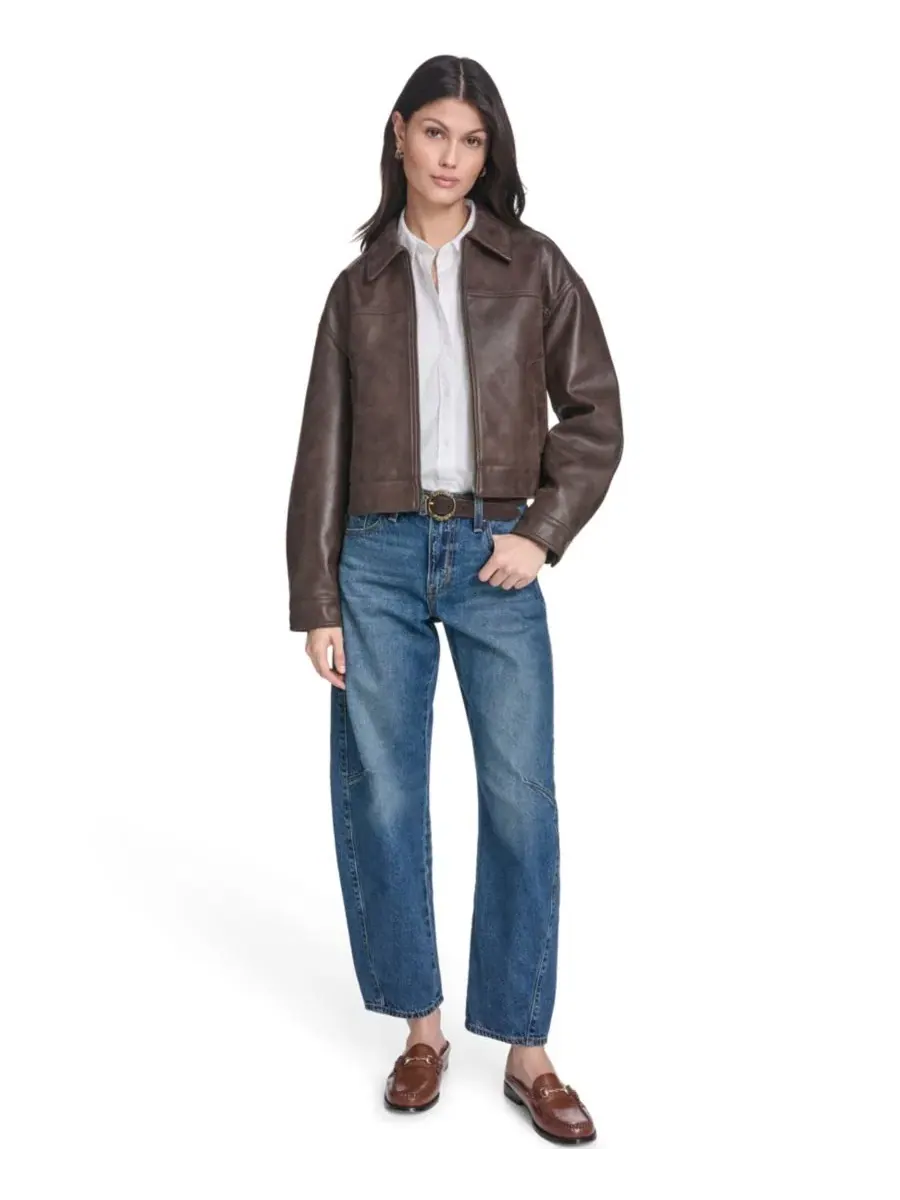 Женская куртка из искусственной замши свободного кроя на молнии спереди Levi'S — изображение 2 из 6, коричневый