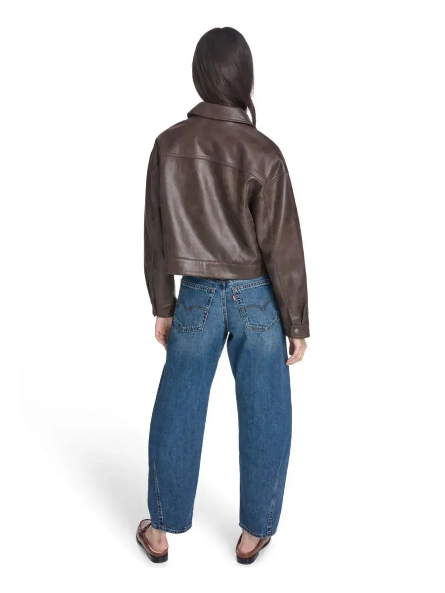 Женская куртка из искусственной замши свободного кроя на молнии спереди Levi'S — изображение 6 из 6, коричневый