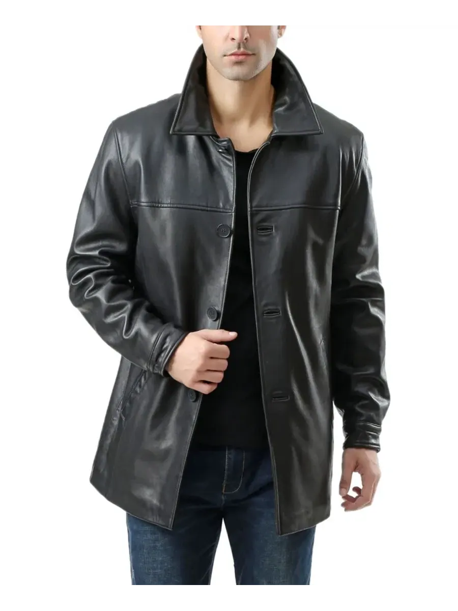 Мужское кожаное пальто Samuel Car Coat - высокий размер Bgsd