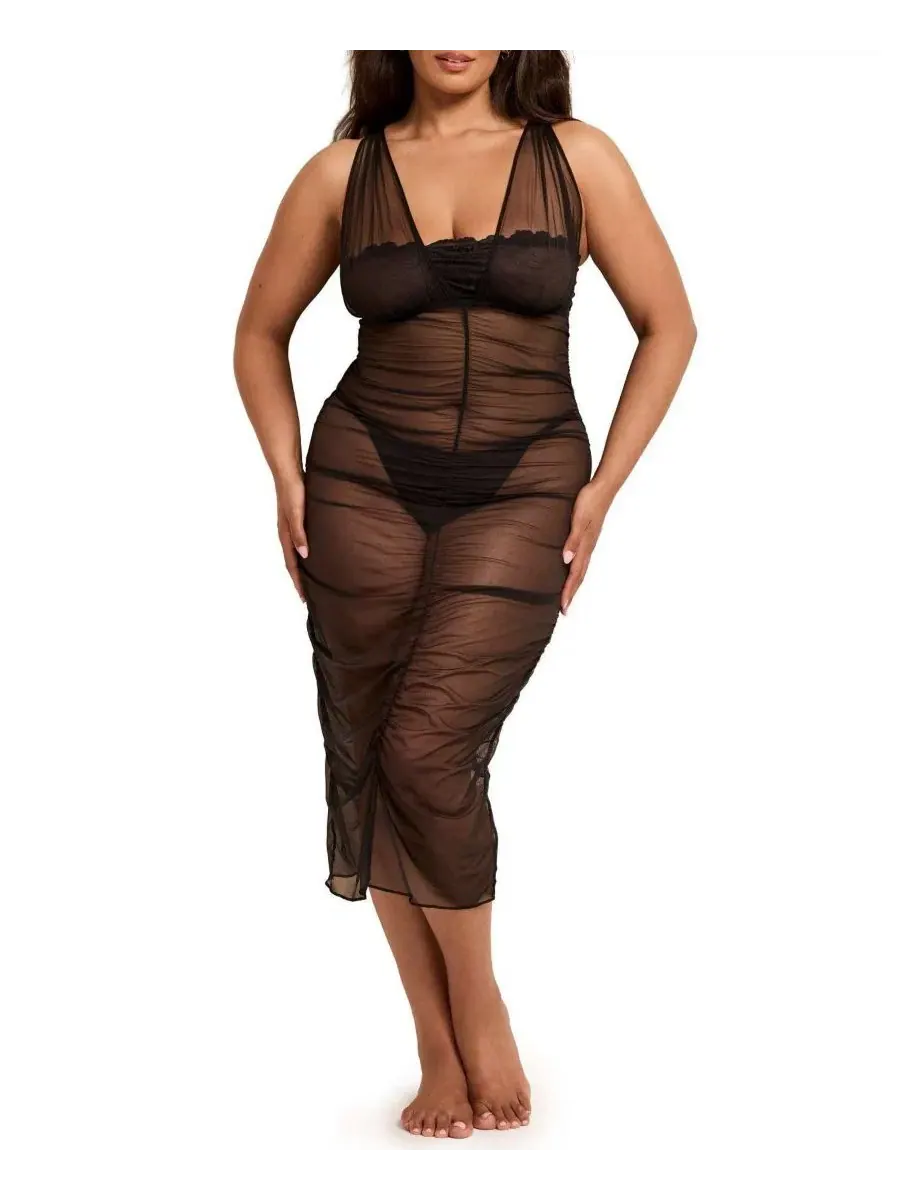 Прозрачный комплект нижнего белья Eave Slip and G-String Set Adore Me