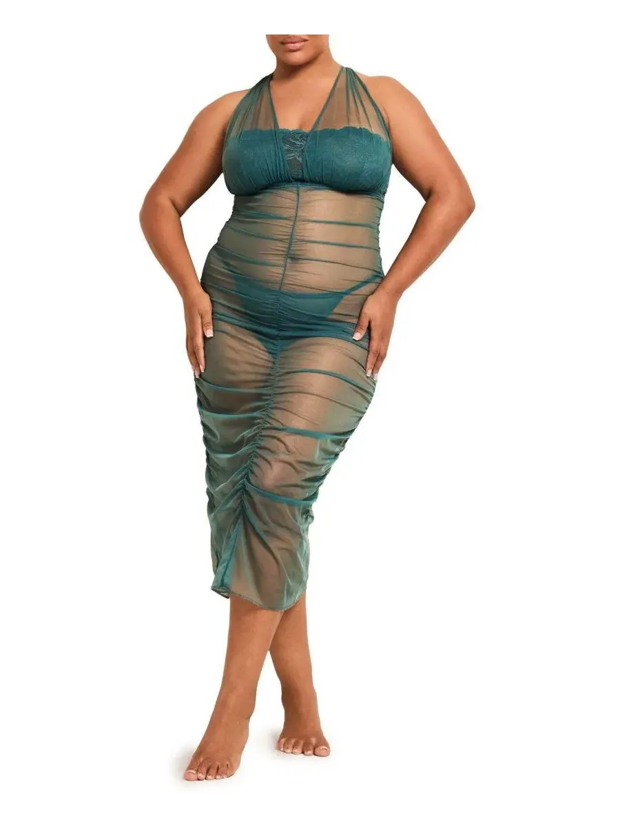 Комплект платье-комбинация и стринги с кружевом, модель Eave Slip and G-String Set Adore Me — изображение 1 из 5
