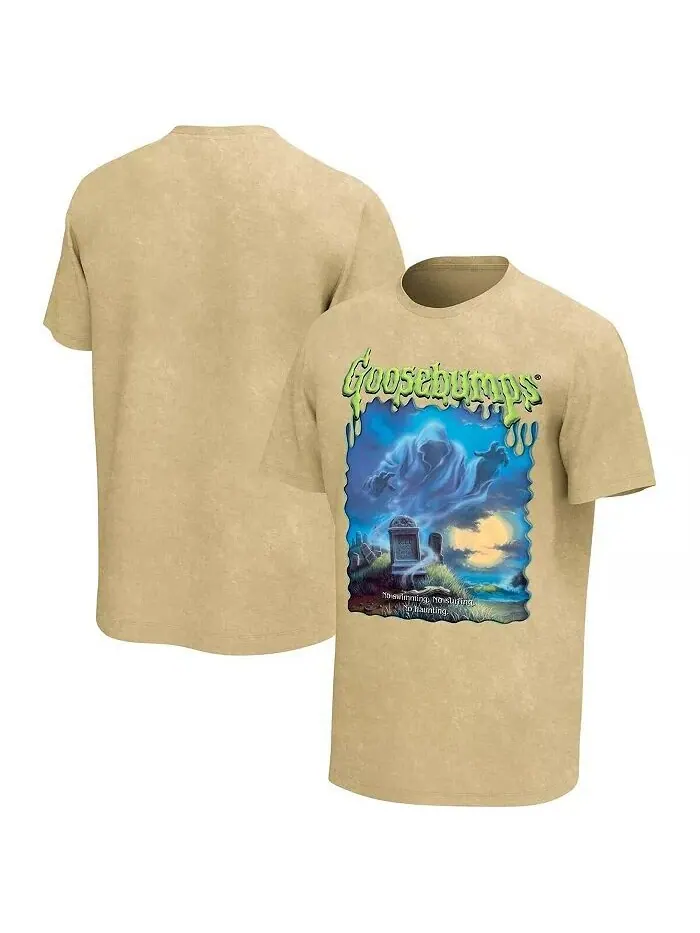 Мужская мытая футболка с графическим рисунком Natural Goosebumps Ghost Beach Philcos — прозрачный