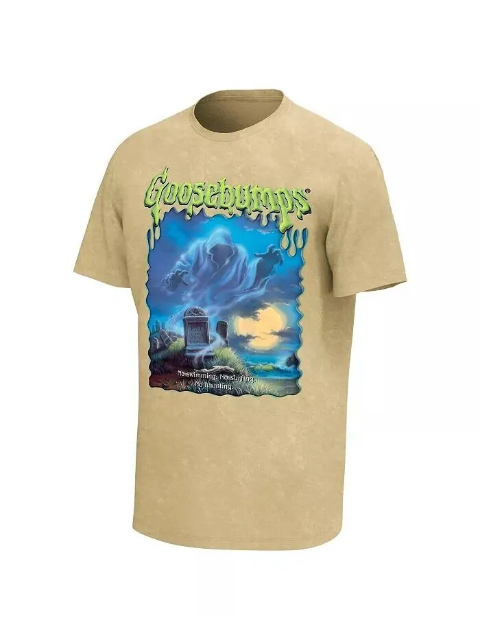 Мужская мытая футболка с графическим рисунком Natural Goosebumps Ghost Beach Philcos — изображение 3 из 3, прозрачный